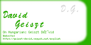 david geiszt business card